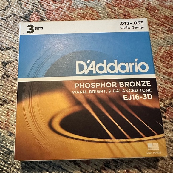 🆕 D'Addario Guitar Strings - EJ16-3D, 3-Pack - Picture 3 of 5